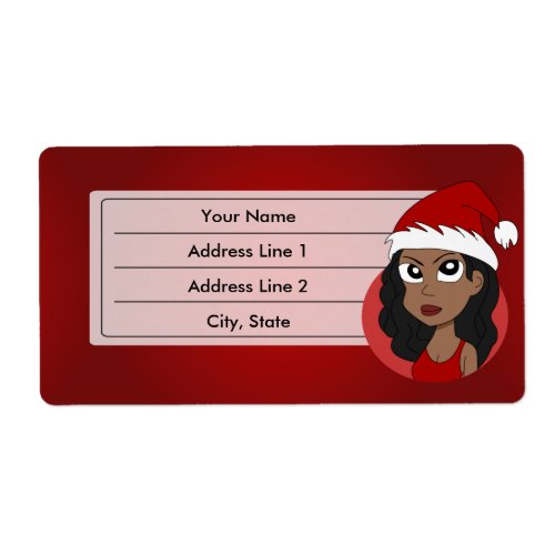 Christmas girl cartoon label