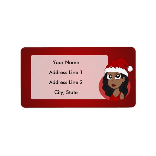 Christmas girl cartoon label