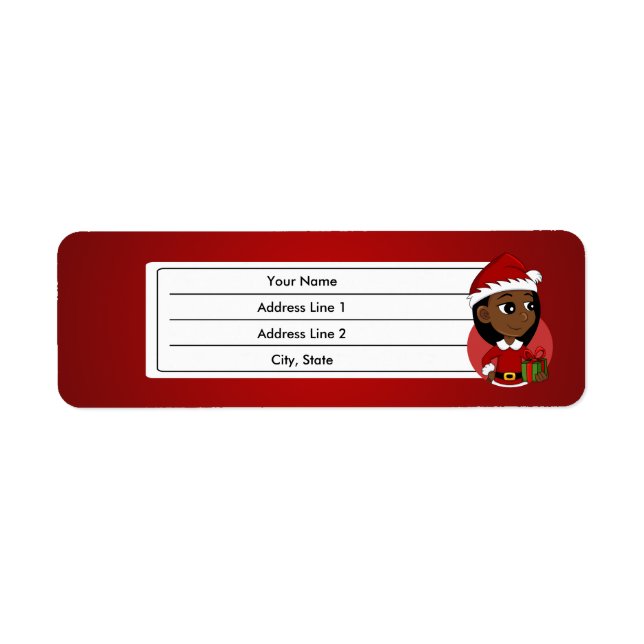 Christmas girl cartoon label (Front)
