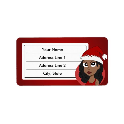 Christmas girl cartoon label