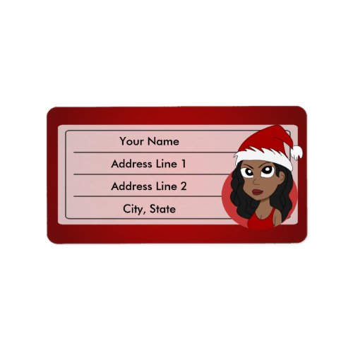 Christmas girl cartoon label