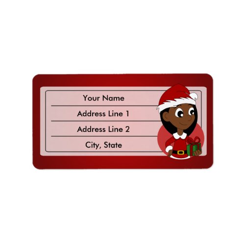 Christmas girl cartoon label