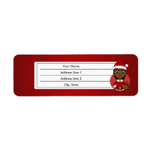 Christmas girl cartoon label