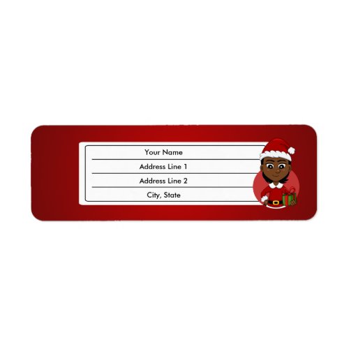 Christmas girl cartoon label