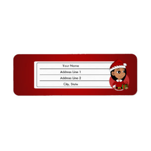 Christmas girl cartoon label