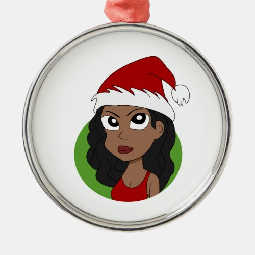 Christmas girl cartoon metal ornament