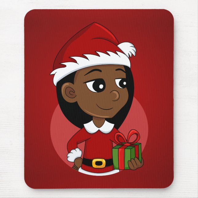 Christmas girl cartoon mouse pad (Front)