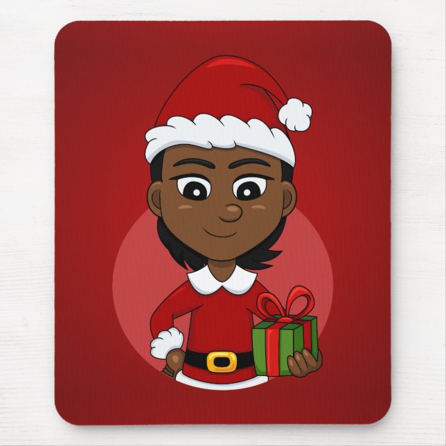 Christmas girl cartoon mouse pad (Front)