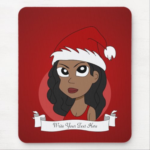 Christmas girl cartoon mouse pad