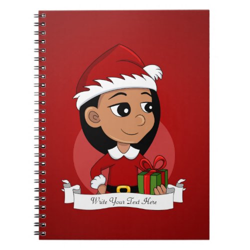 Christmas girl cartoon notebook