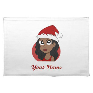 Christmas girl cartoon placemat