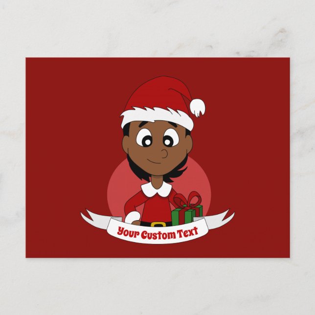 Christmas girl cartoon postcard (Front)