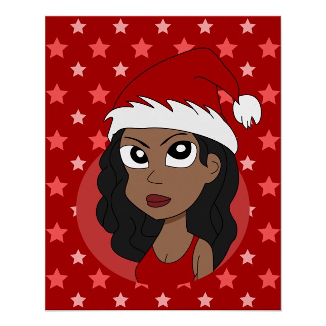 Christmas girl cartoon poster (Front)