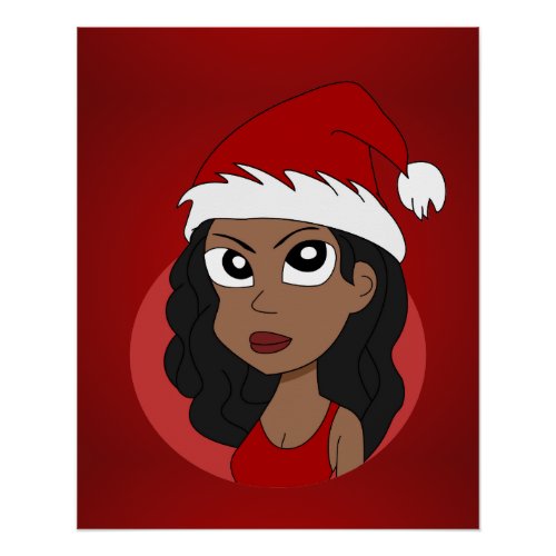 Christmas girl cartoon poster