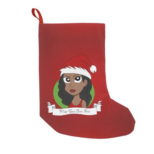 Christmas girl cartoon small christmas stocking
