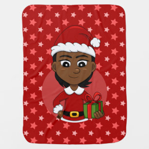 Christmas girl cartoon swaddle blanket