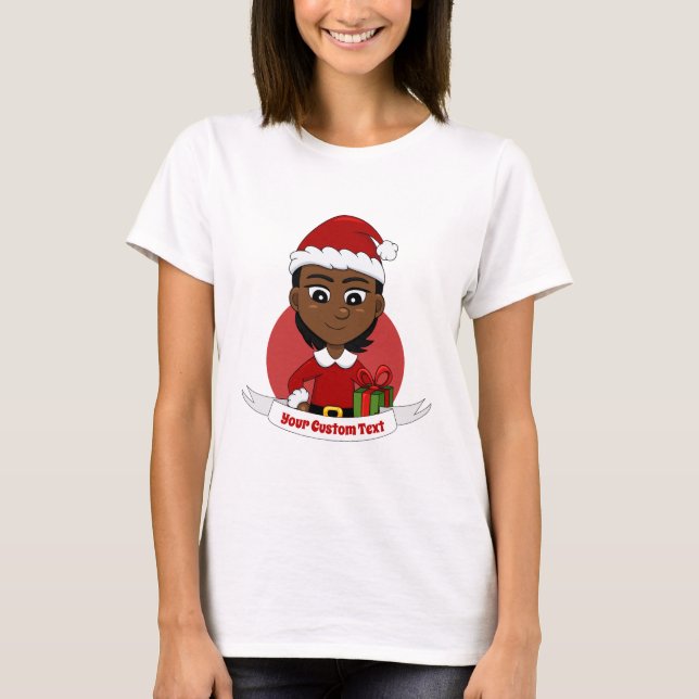 Christmas girl cartoon T-Shirt (Front)