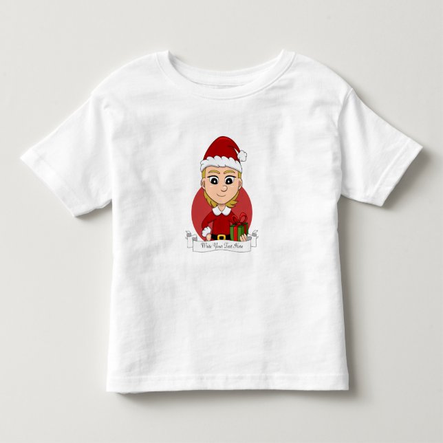 Christmas girl cartoon toddler t-shirt (Front)