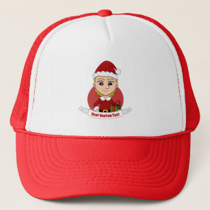 Christmas girl cartoon trucker hat