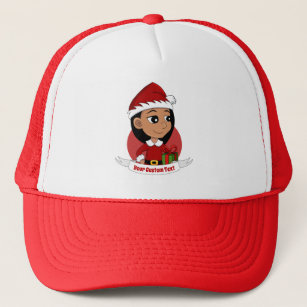 Christmas girl cartoon trucker hat