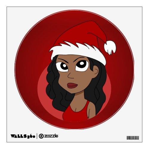 Christmas girl cartoon wall decal