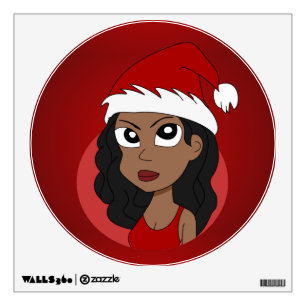 Christmas girl cartoon wall decal