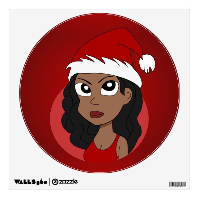 Christmas girl cartoon wall decal (Front)