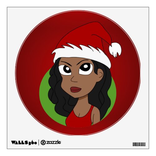 Christmas girl cartoon wall decal