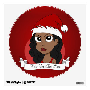Christmas girl cartoon wall decal