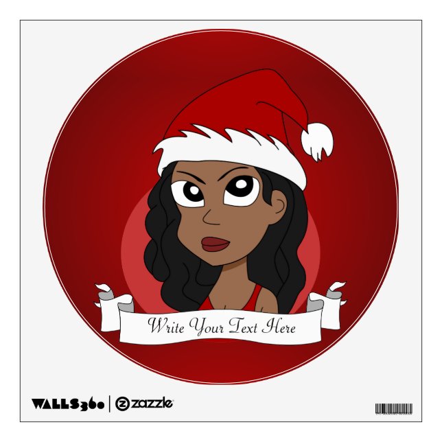 Christmas girl cartoon wall decal (Front)