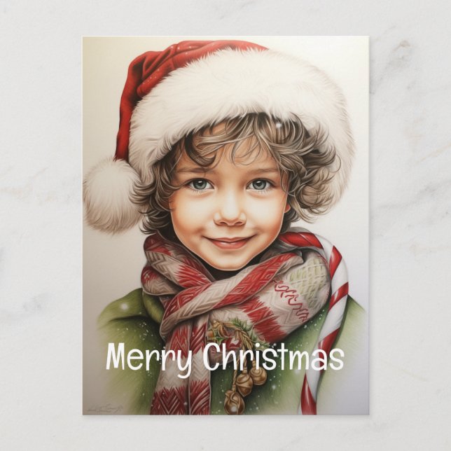 Christmas Girl Custom 10 of 25 Holiday Postcard (Front)