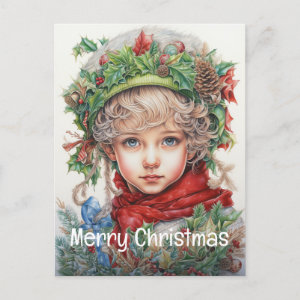 Christmas Girl Custom 11 of 25 Holiday Postcard