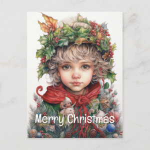 Christmas Girl Custom 12 of 25 Holiday Postcard