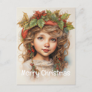 Christmas Girl Custom 15 of 25 Holiday Postcard