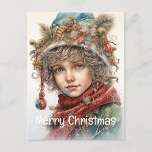 Christmas Girl Custom 19 of 25 Holiday Postcard