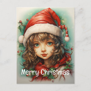 Christmas Girl Custom 1 of 25 Holiday Postcard