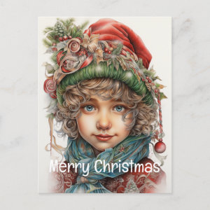 Christmas Girl Custom 20 of 25 Holiday Postcard