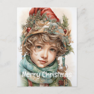 Christmas Girl Custom 21 of 25 Holiday Postcard