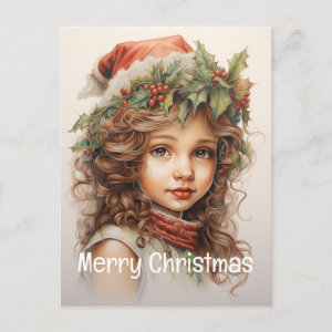 Christmas Girl Custom 24 of 25 Holiday Postcard