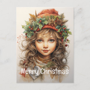 Christmas Girl Custom 25 of 25 Holiday Postcard