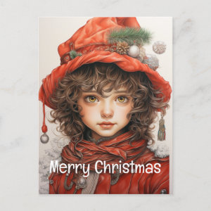 Christmas Girl Custom 2 of 25 Holiday Postcard