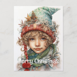 Christmas Girl Custom 7 of 25 Holiday Postcard