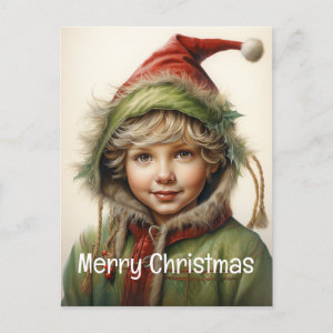 Christmas Girl Custom 9 of 25 Holiday Postcard