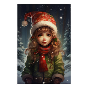 Christmas Girl Elf Poster