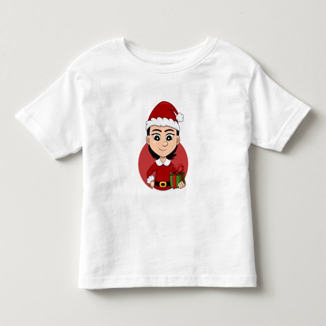 Christmas-girl-head-03.png Toddler T-shirt (Front)
