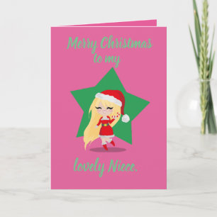 Christmas Girl. Holiday Card