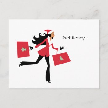Christmas Girl Holiday Postcard - Personal Or Biz by ArtbyMonica at Zazzle