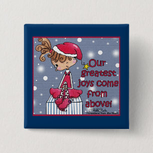 Christmas Girl-Joy From Above Button