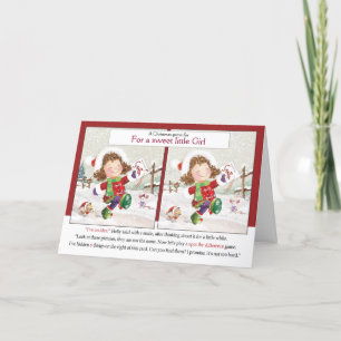 Christmas, Girl. Spot the difference, Activity Card