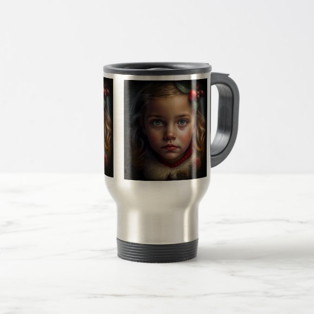 Christmas Girl Travel/Commuter Mug, 15 oz  Travel Mug (Front Right)